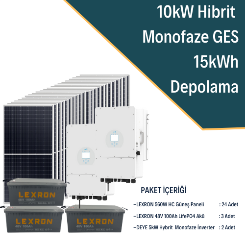 10kW MONOFAZE HİBRİT SİSTEM 2