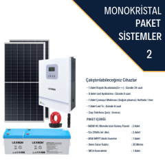 MONOKRİSTALLİ KÜÇÜK EV PAKETİ (PAKET 2)